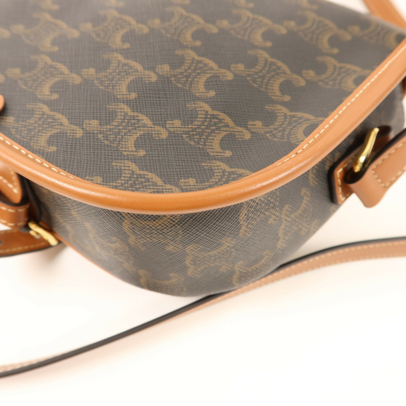 CELINE Trionphe帆布Folco金扣肩背袋-11