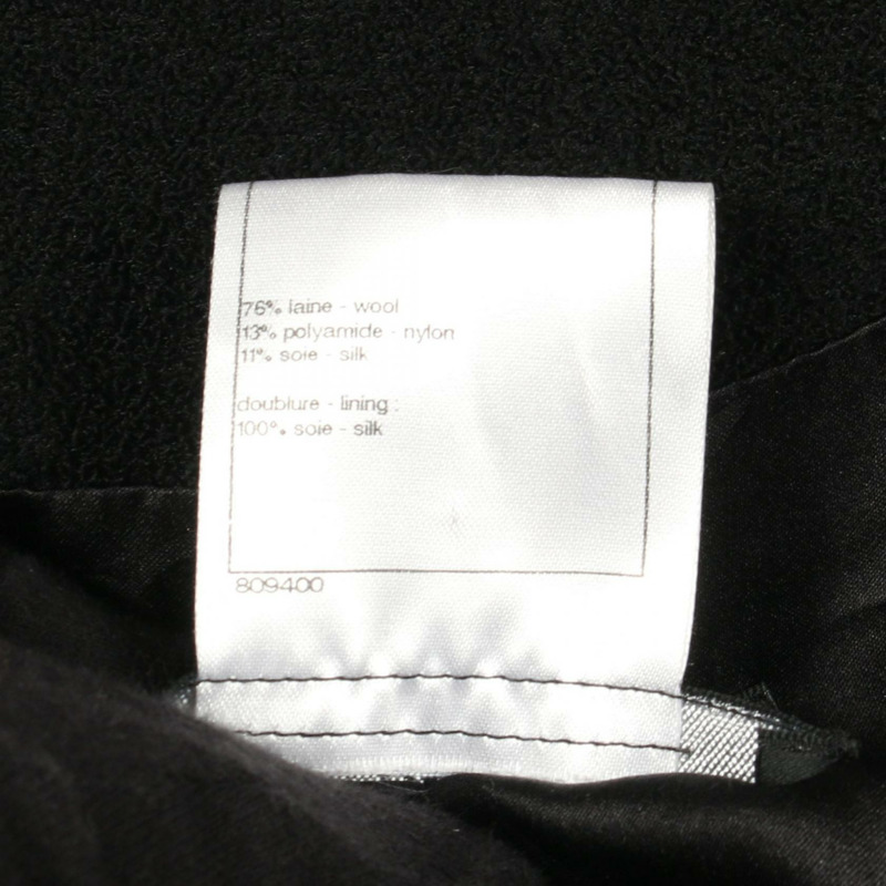 香奈兒 COCO 標誌紐扣 其他羊毛黑色二手女外套-3