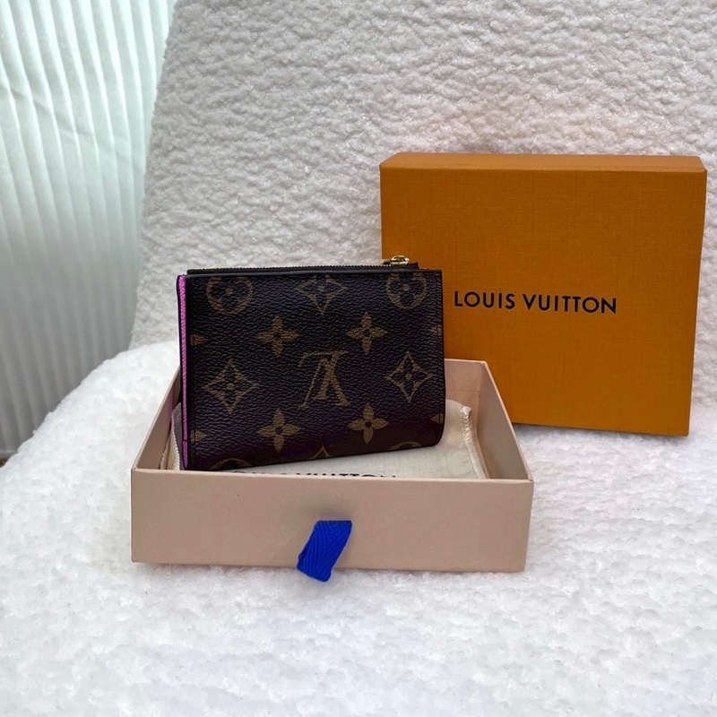 路易威登對開短夾LV原花內裏粉色Lisa短夾 M25692-1