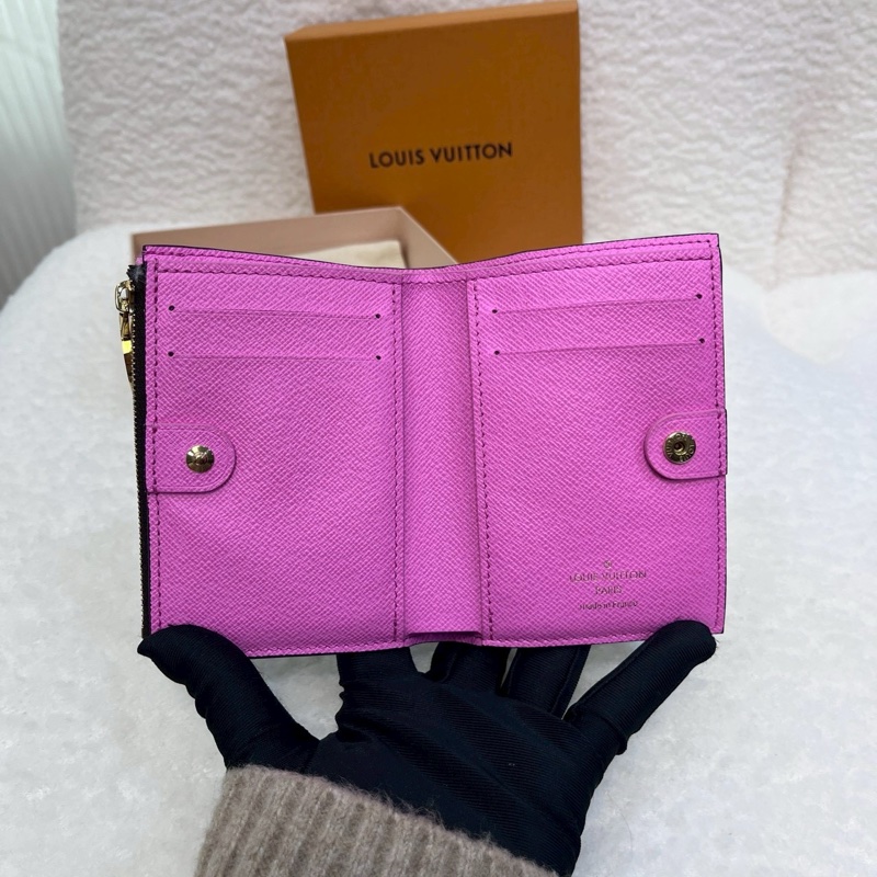 路易威登對開短夾LV原花內裏粉色Lisa短夾 M25692-5