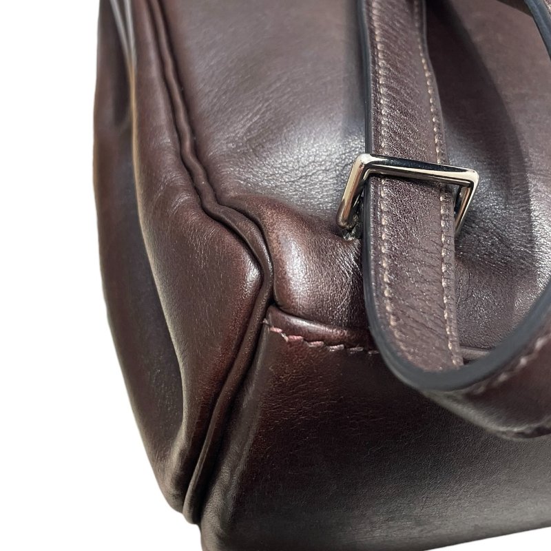 HERMES 愛馬仕 KELLY ADO PM 後背包 光面牛皮 巧克力棕 銀釦 □E刻-7