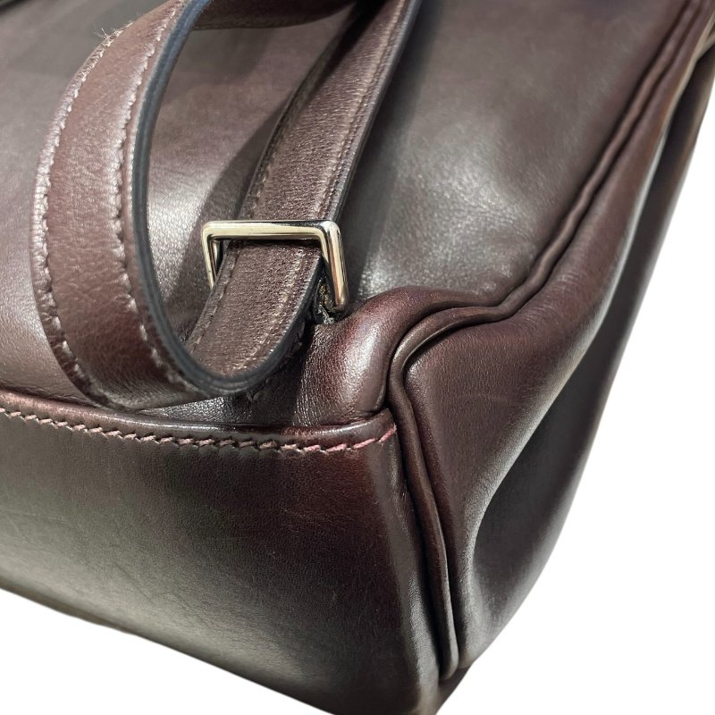 HERMES 愛馬仕 KELLY ADO PM 後背包 光面牛皮 巧克力棕 銀釦 □E刻-8