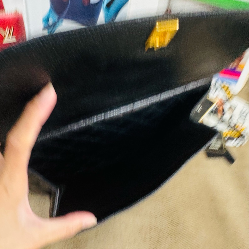 Chanel黑金菱格單肩包荔枝紋牛皮+金色雙C扣-22