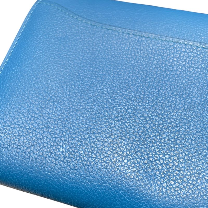 HERMES 愛馬仕 CONSTANCE TOGO 肩背康康長夾 皮革 藍色系 金釦 U刻-19