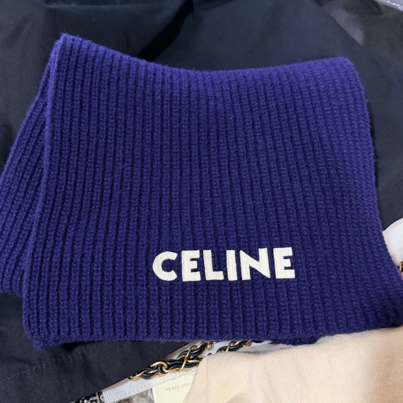 Celine 羊毛圍巾 深藍-2