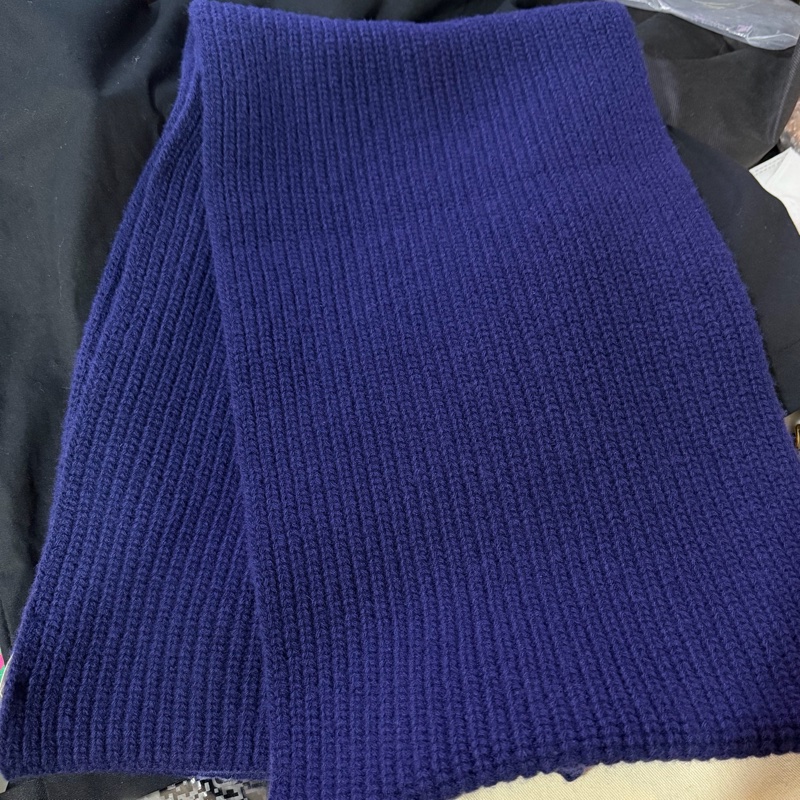 Celine 羊毛圍巾 深藍-8