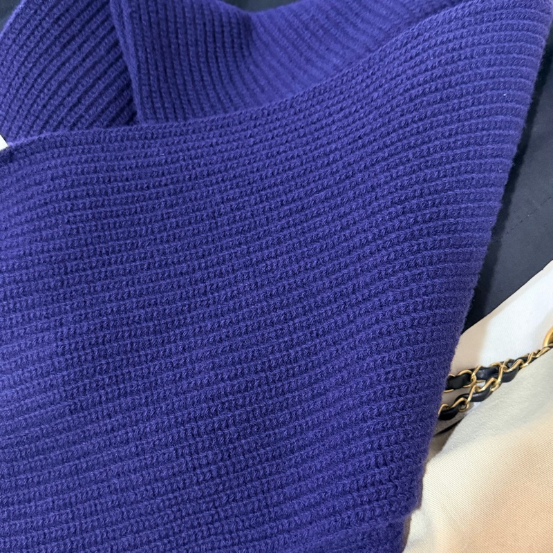 Celine 羊毛圍巾 深藍-12