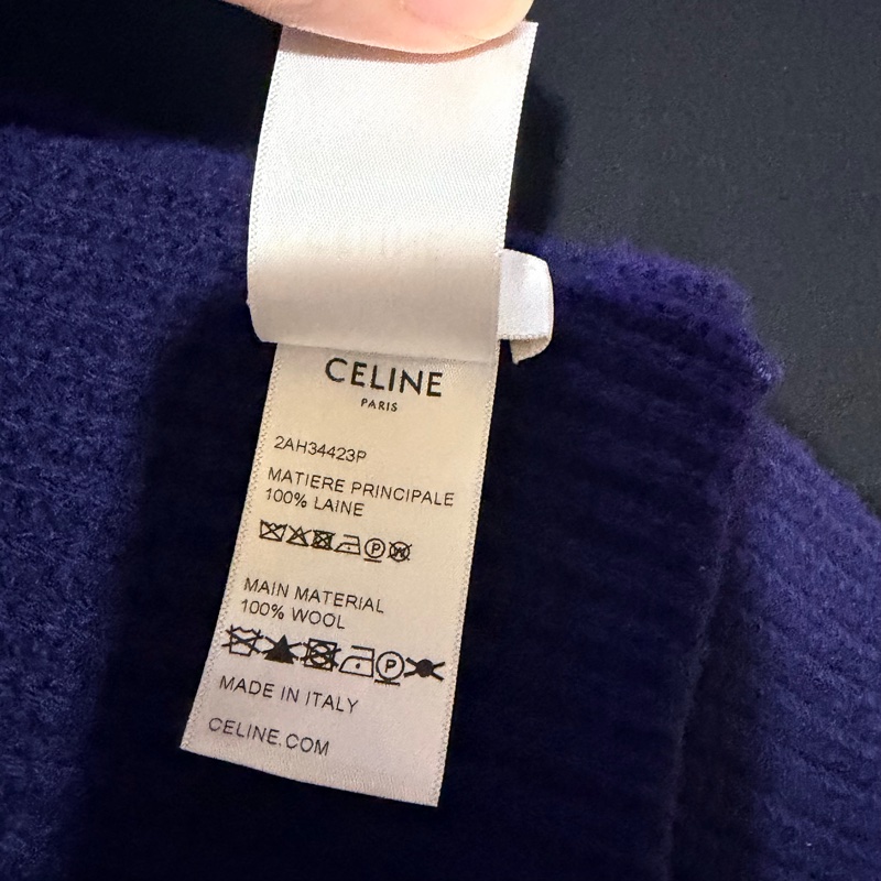 Celine 羊毛圍巾 深藍-18