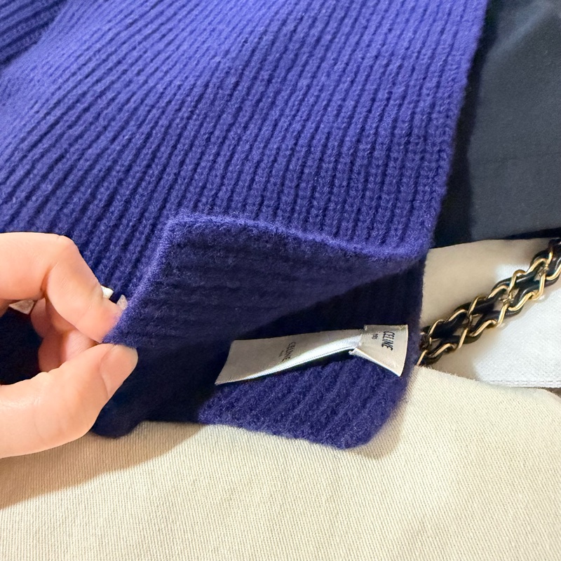 Celine 羊毛圍巾 深藍-22