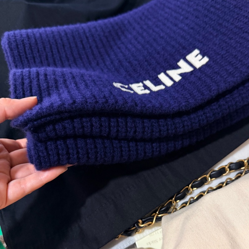 Celine 羊毛圍巾 深藍-23