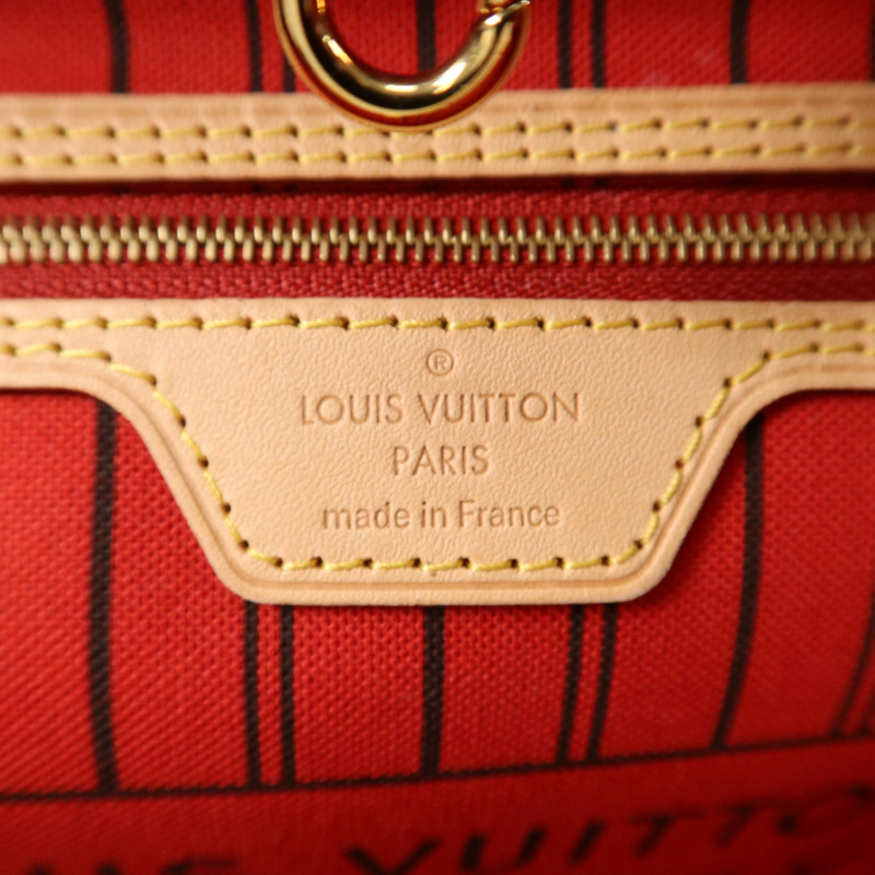 LOUIS VUITTON Monogram Neverfull MM金扣手挽袋-10
