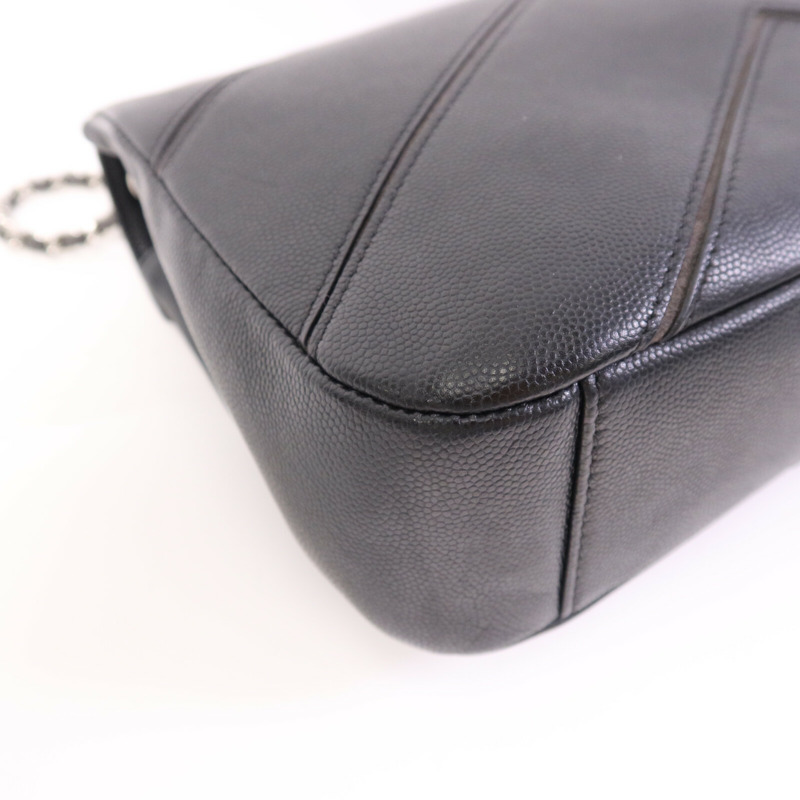 CHANEL 牛皮皮革Shoulder Bag銀扣鏈帶肩背袋-7