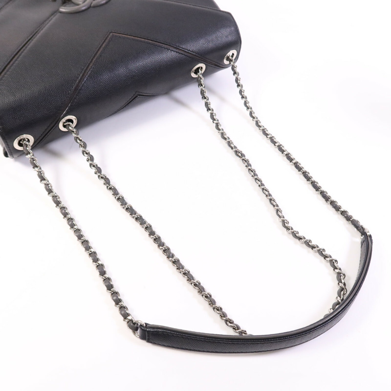 CHANEL 牛皮皮革Shoulder Bag銀扣鏈帶肩背袋-8