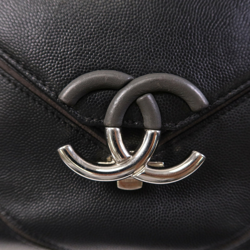 CHANEL 牛皮皮革Shoulder Bag銀扣鏈帶肩背袋-9