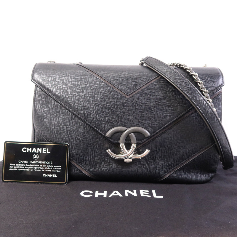 CHANEL 牛皮皮革Shoulder Bag銀扣鏈帶肩背袋-14