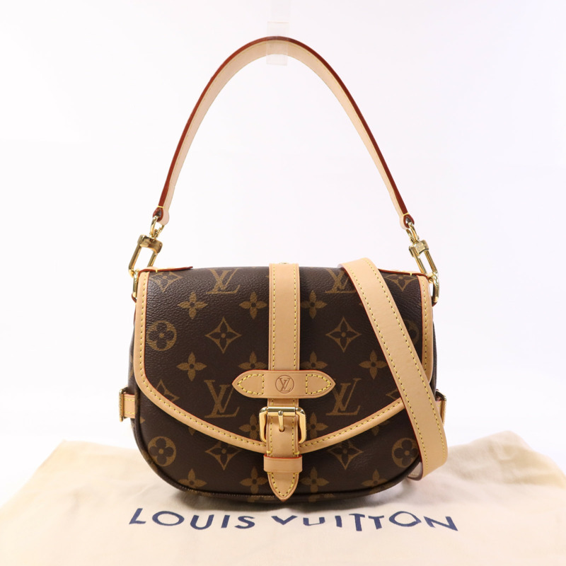LOUIS VUITTON Monogram Saumur BB金扣手挽肩背兩用袋-14