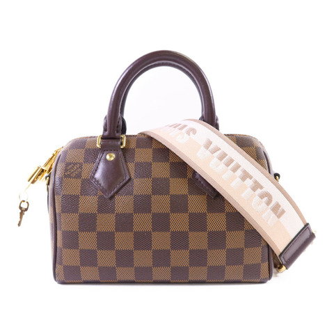 LOUIS VUITTON Damier Speedy Bandouliere 20金扣手挽肩背兩用袋