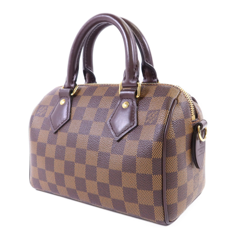 LOUIS VUITTON Damier Speedy Bandouliere 20金扣手挽肩背兩用袋-2