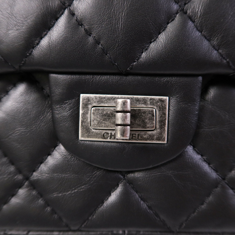 CHANEL 牛皮皮革2.55 Large銀扣鏈帶肩背袋-6