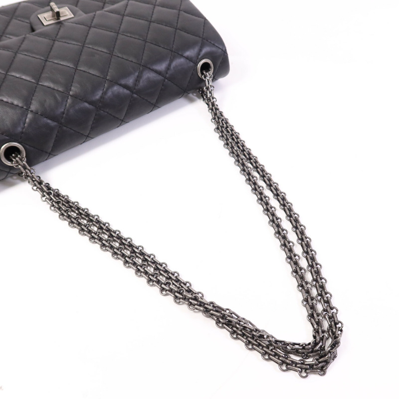 CHANEL 牛皮皮革2.55 Large銀扣鏈帶肩背袋-8