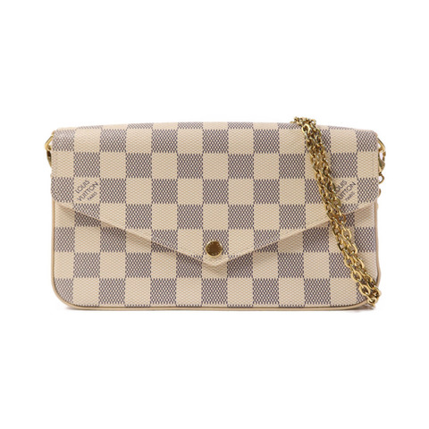 LOUIS VUITTON Damier Azur Felicie Pochette金扣肩背袋
