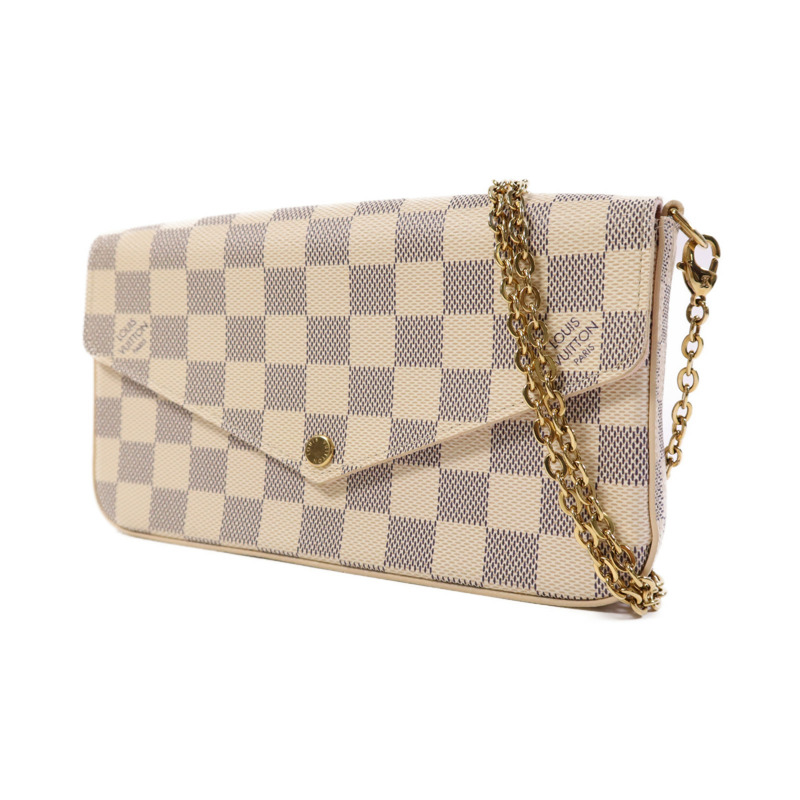 LOUIS VUITTON Damier Azur Felicie Pochette金扣肩背袋-2