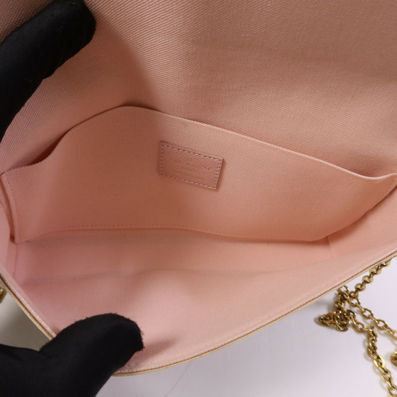 LOUIS VUITTON Damier Azur Felicie Pochette金扣肩背袋-11