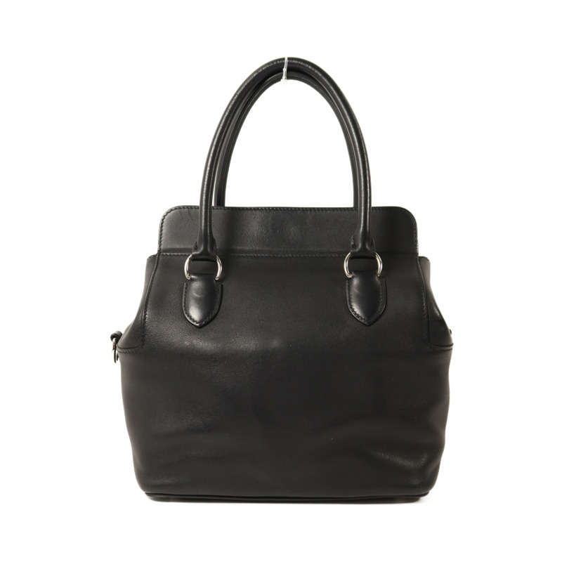 HERMES Swift皮革Tool Box 20銀扣手挽肩背兩用袋Noir-1