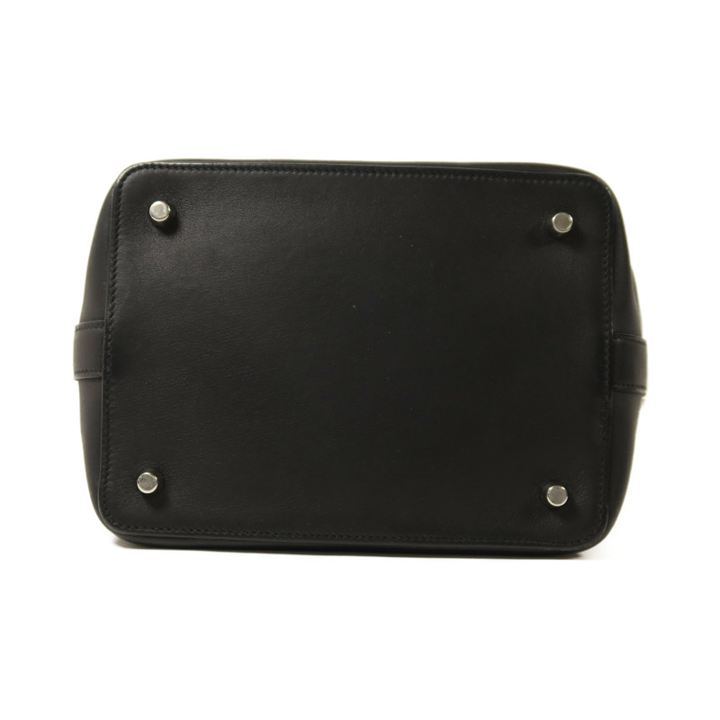 HERMES Swift皮革Tool Box 20銀扣手挽肩背兩用袋Noir-3