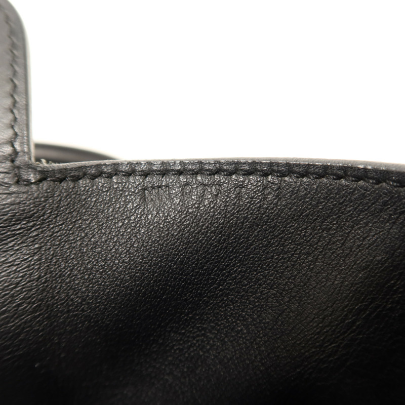 HERMES Swift皮革Tool Box 20銀扣手挽肩背兩用袋Noir-6