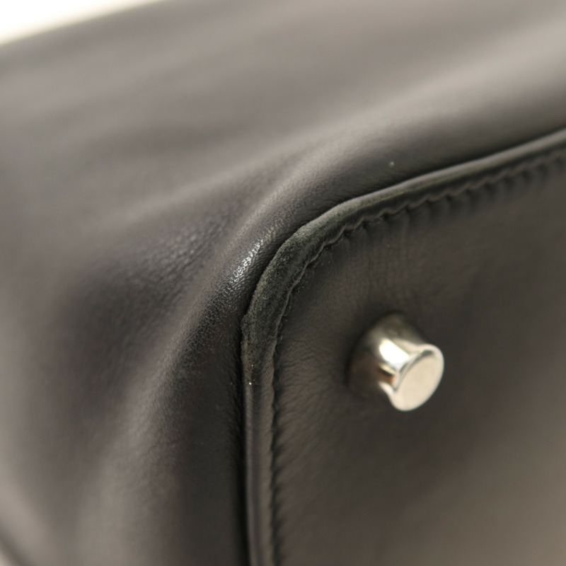 HERMES Swift皮革Tool Box 20銀扣手挽肩背兩用袋Noir-9