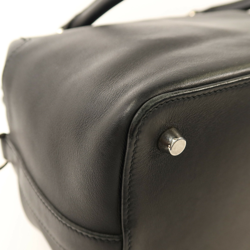 HERMES Swift皮革Tool Box 20銀扣手挽肩背兩用袋Noir-11