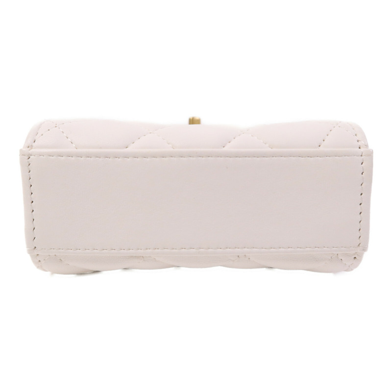 CHANEL 羊皮皮革Chain Shoulder金扣鏈帶肩背袋-3