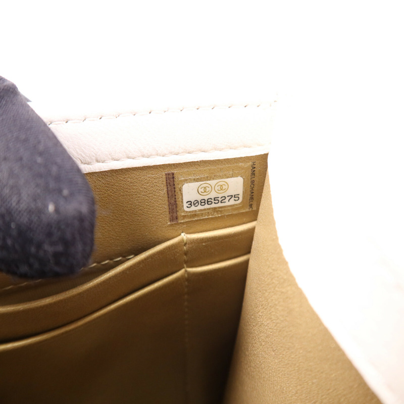 CHANEL 羊皮皮革Chain Shoulder金扣鏈帶肩背袋-8