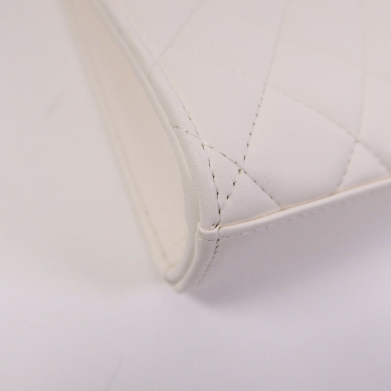 CHANEL 羊皮皮革Chain Shoulder金扣鏈帶肩背袋-12