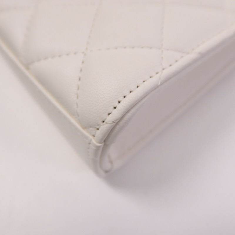 CHANEL 羊皮皮革Chain Shoulder金扣鏈帶肩背袋-13