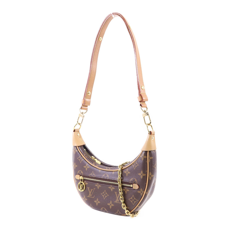 LOUIS VUITTON Monogram Loop金扣肩背袋棕色-1