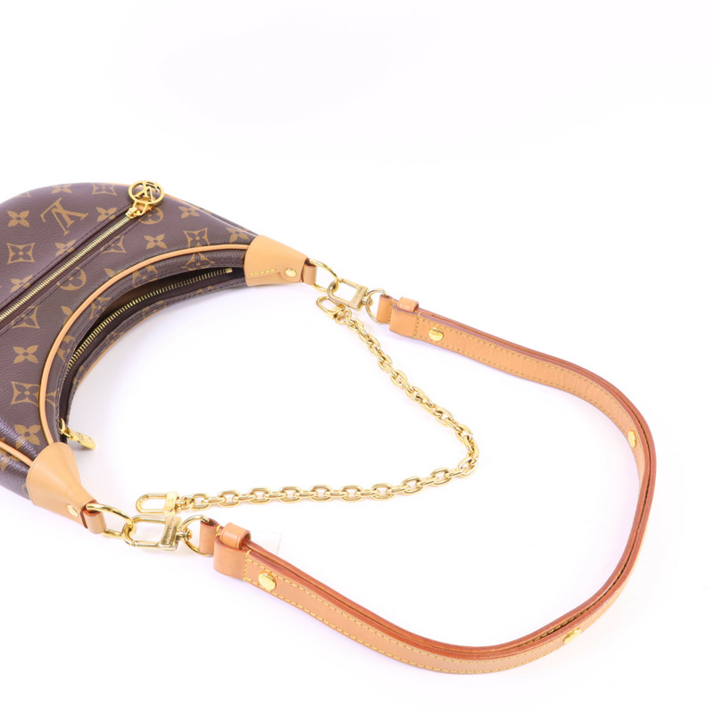 LOUIS VUITTON Monogram Loop金扣肩背袋棕色-4