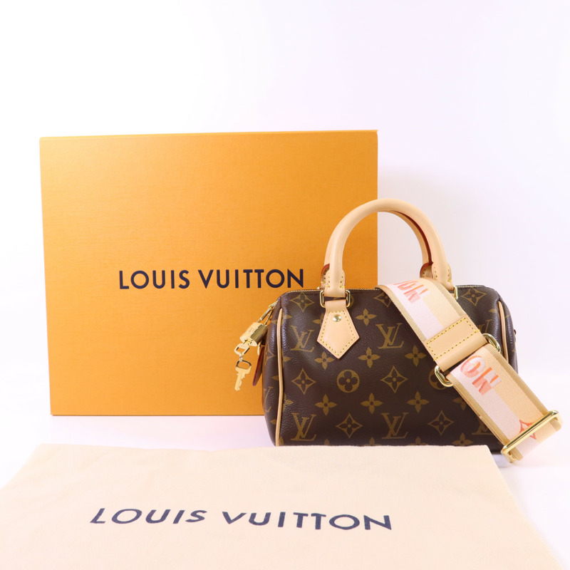 LOUIS VUITTON Monogram Speedy Bandouliere 20金扣手挽肩背兩用袋-14