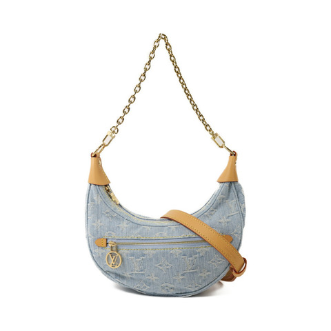 LOUIS VUITTON Monogram Denim Loop金扣鏈帶肩背袋