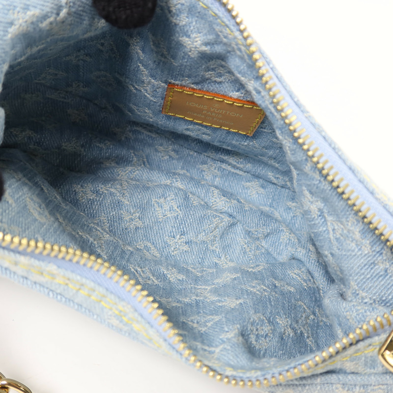 LOUIS VUITTON Monogram Denim Loop金扣鏈帶肩背袋-4