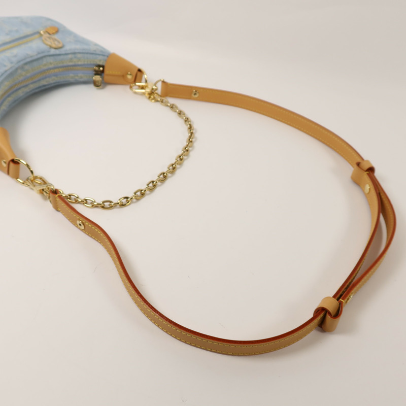 LOUIS VUITTON Monogram Denim Loop金扣鏈帶肩背袋-6