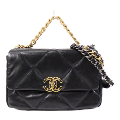 CHANEL 羊皮皮革C19 Small手挽肩背兩用袋