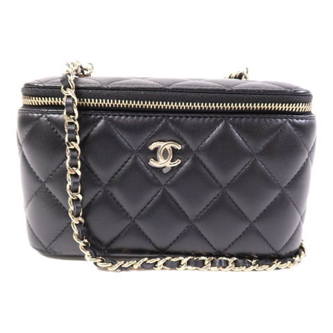 CHANEL 羊皮皮革Vanity Case金扣鏈帶肩背袋