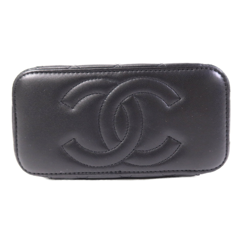 CHANEL 羊皮皮革Vanity Case金扣鏈帶肩背袋-3