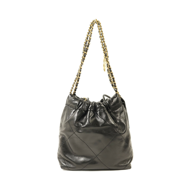 CHANEL 牛皮皮革Mini C22金扣鏈帶肩背袋-1