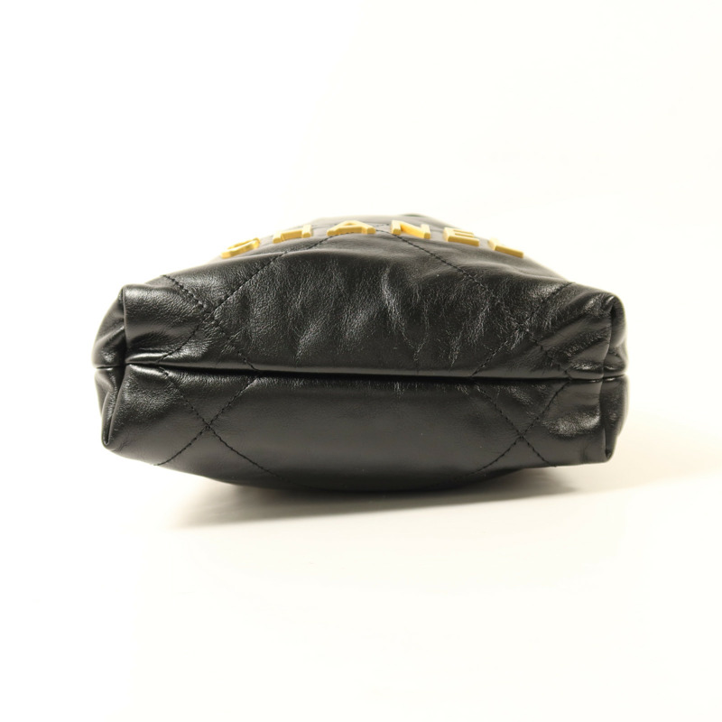 CHANEL 牛皮皮革Mini C22金扣鏈帶肩背袋-3