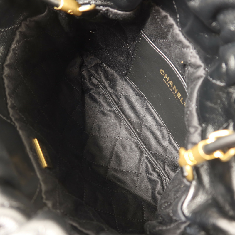 CHANEL 牛皮皮革Mini C22金扣鏈帶肩背袋-4