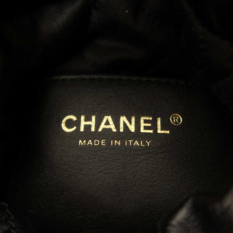 CHANEL 牛皮皮革Mini C22金扣鏈帶肩背袋-5