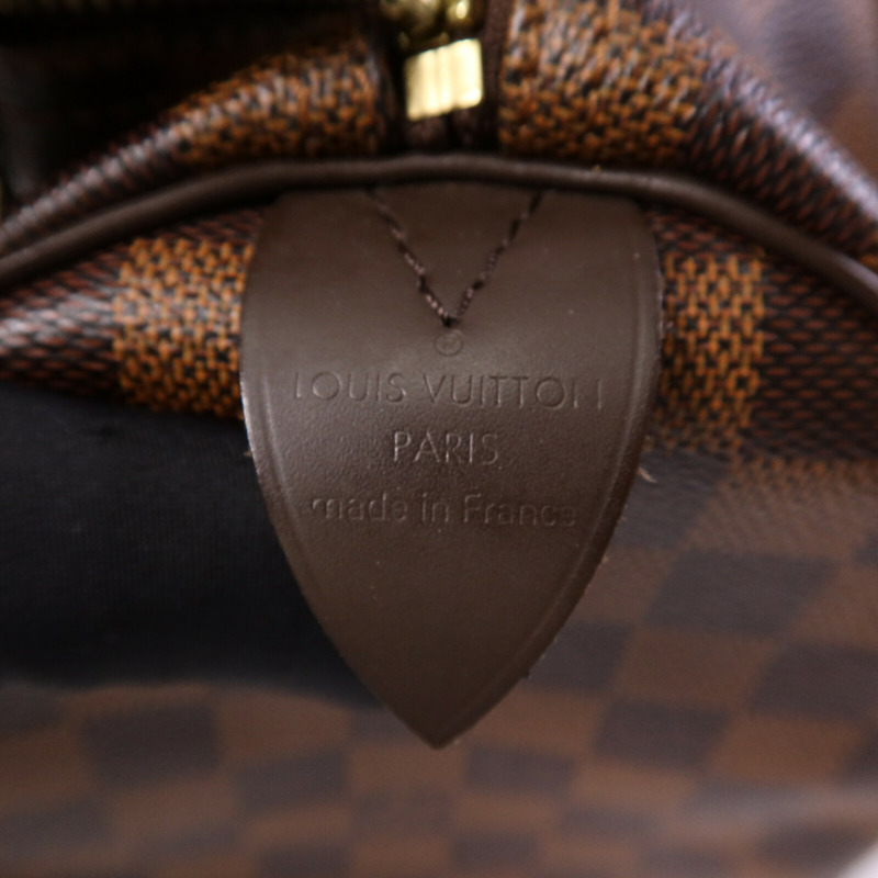 LOUIS VUITTON Damier Speedy 30金扣手挽袋-5